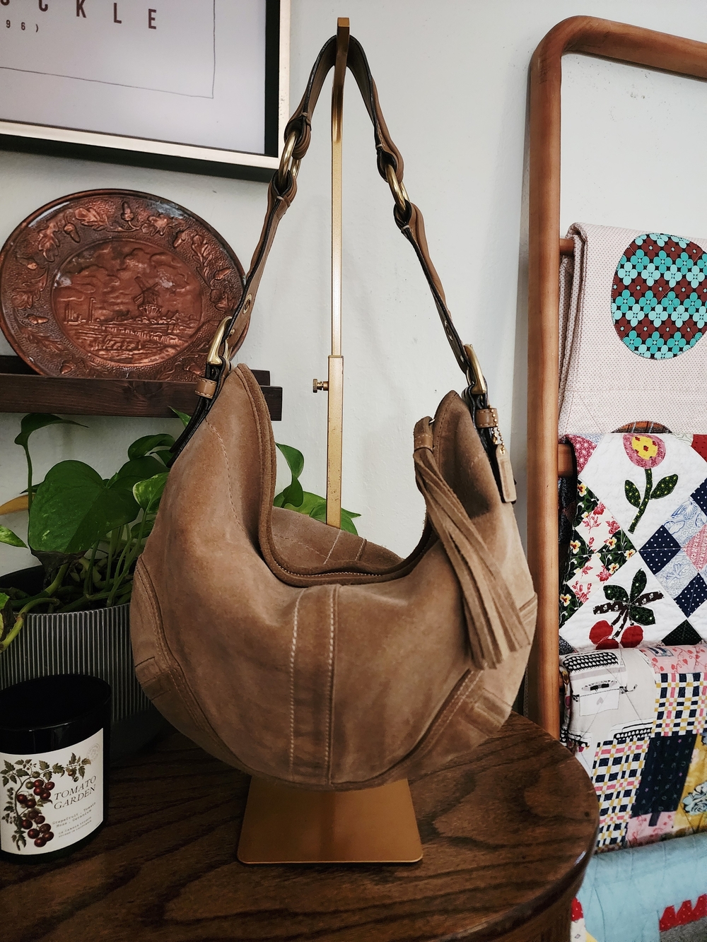 Coach Suede Hobo Shoulder Bag